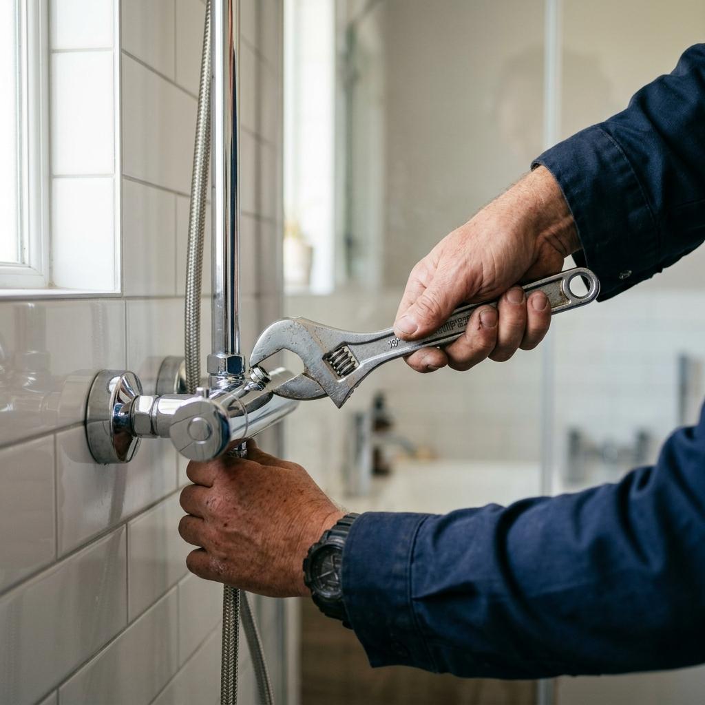 Plumber working